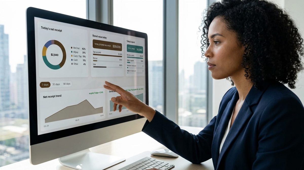 Dashboard revenue, top-up & session-pass trends